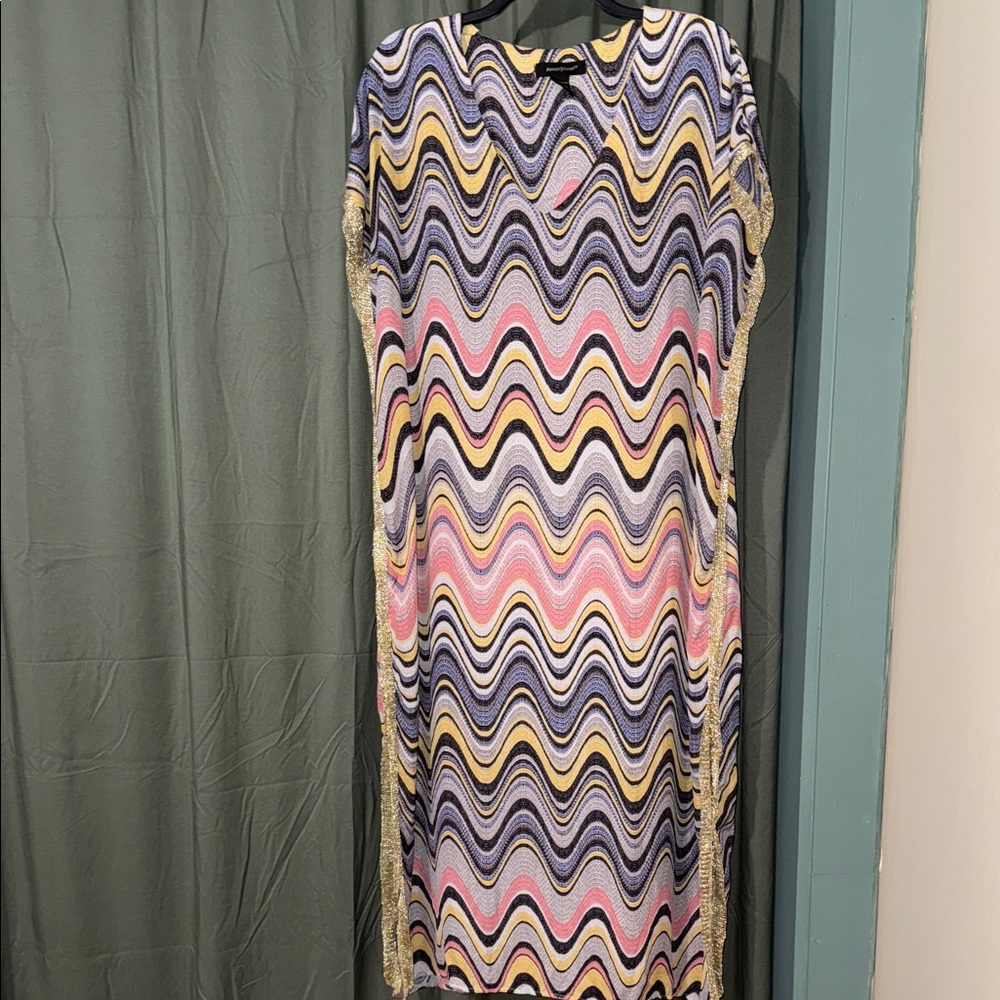 Ashley Stewart Vibrant Wave Dress in Yellow and Black - Picture 1 of 5